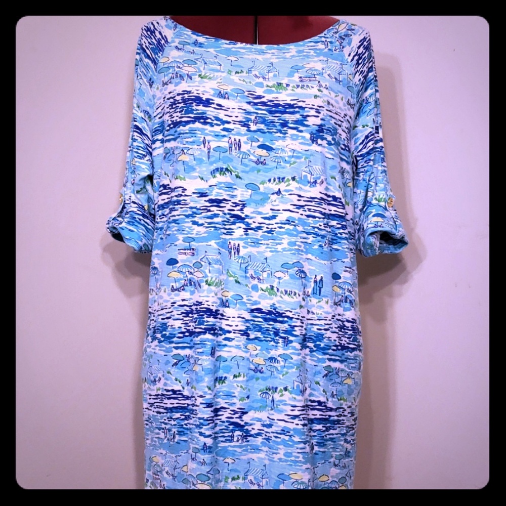 Lilly Pulitzer Beach scene tshirt midi dress